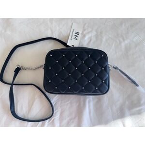 Rebecca Minkoff Quilted Studded Crossbody Bag Black Camera Purse NWT RM